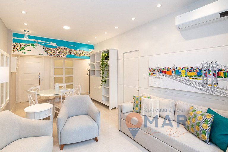Apê com 3 quartos em Copacabana com banheira | SL 432/401