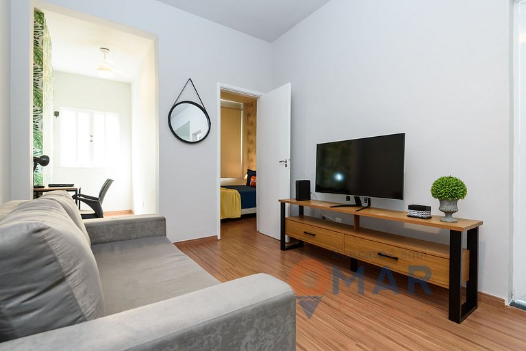 Apartamento decorado a 200m da Praia | NSC 782/407