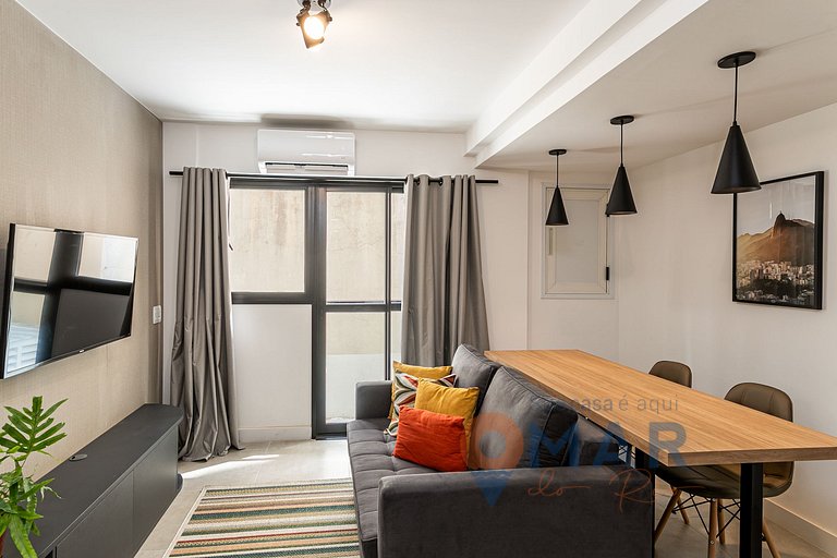 Dormitorio y salón decorados en Copacabana | MRU 5/305