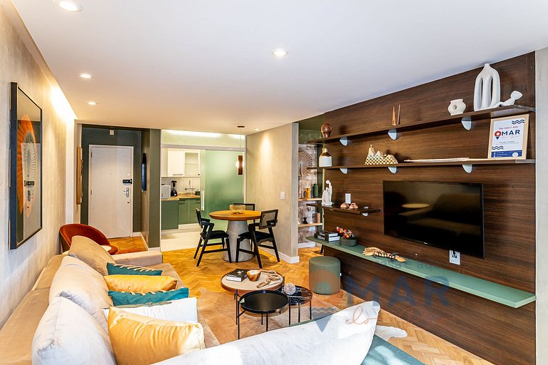 Recém-decorado 2Qts a 150m da Praia | GC 50/101
