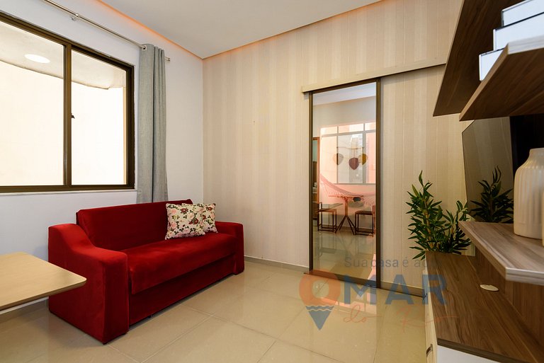 Quarto e Sala a 200m da Praia | FM 144/407