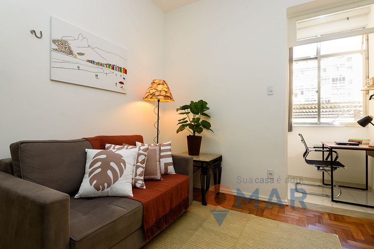 Encanto carioca:1BDR a 190m de la playa|DU 183/706
