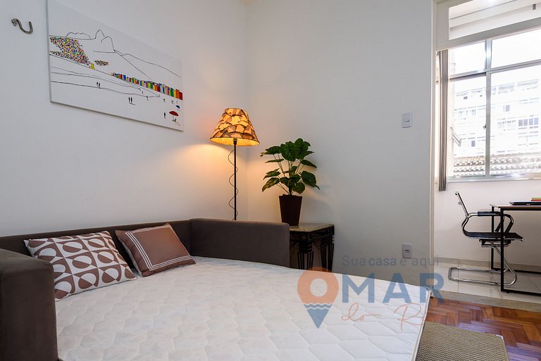 Encanto carioca:1BDR a 190m de la playa|DU 183/706