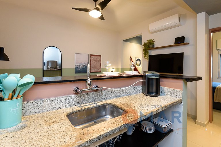 Estilo Carioca: 1Qto a 200m da Praia |NSC 782/1005