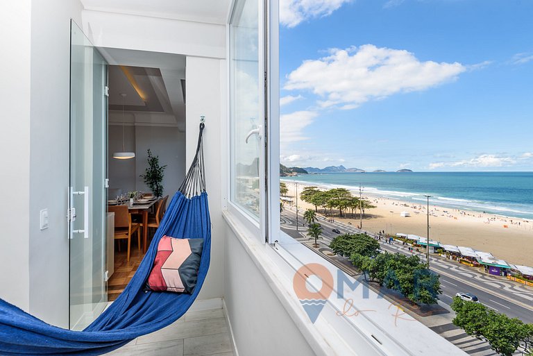 2BDR Copacabana: Balcón c/ vistas al mar|RDS 6/804