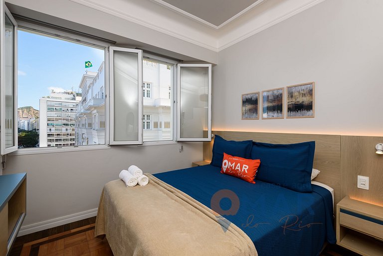 2BDR Copacabana: Balcón c/ vistas al mar|RDS 6/804