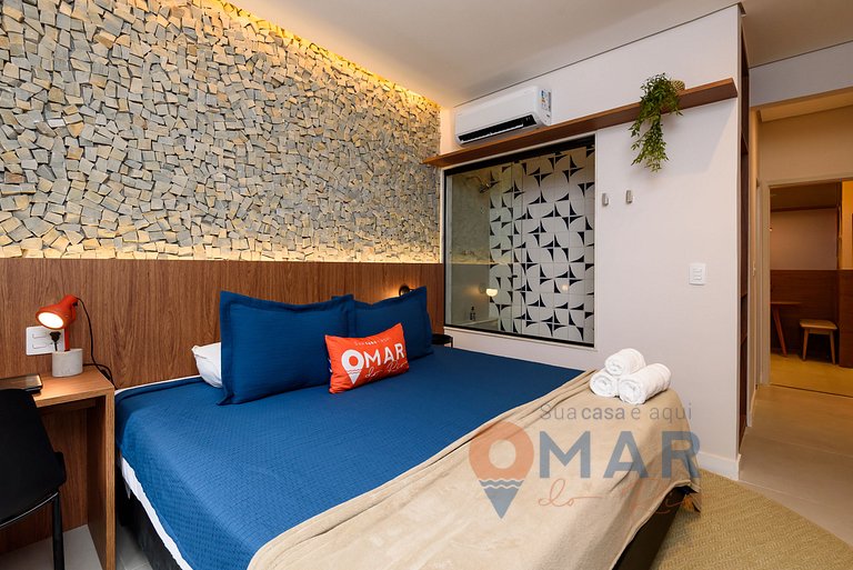 Apto com Cama King a 2 min da Praia | NSC 1085/206