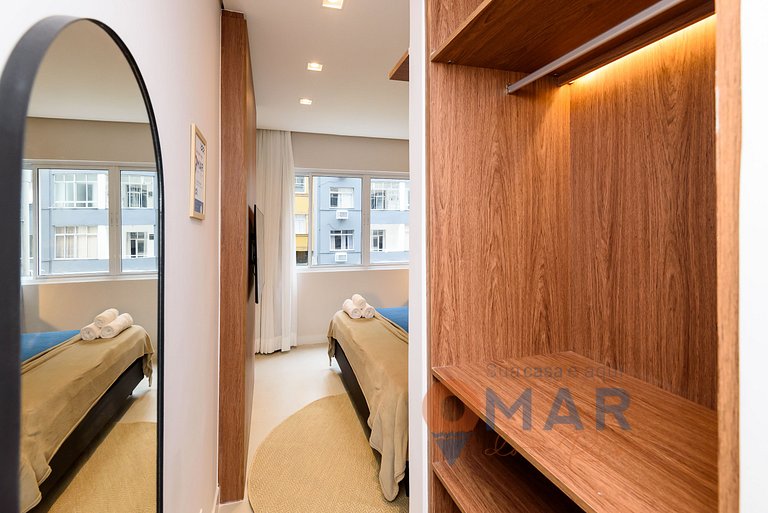 Apto com Cama King a 2 min da Praia | NSC 1085/206
