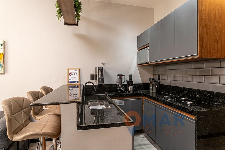 Moderno Qto&Sala a 120m da Praia | PJ 160/1108