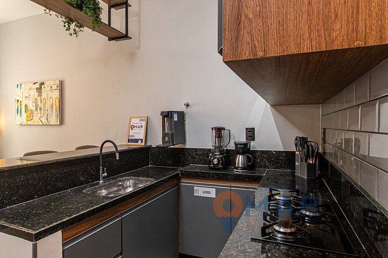 Moderno Qto&Sala a 120m da Praia | PJ 160/1108