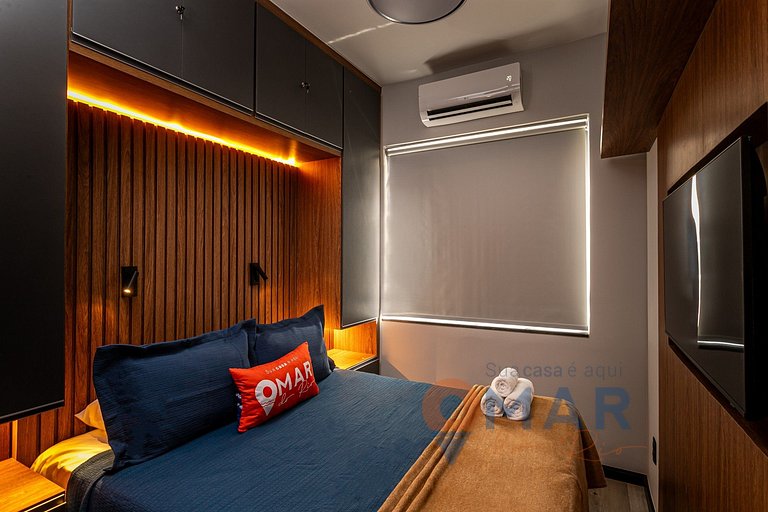 Moderno Qto&Sala a 120m da Praia | PJ 160/1108