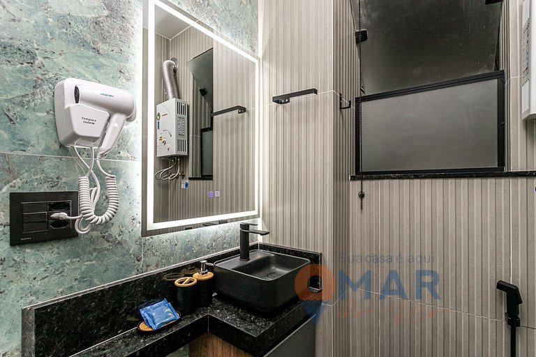 Moderno Qto&Sala a 120m da Praia | PJ 160/1108