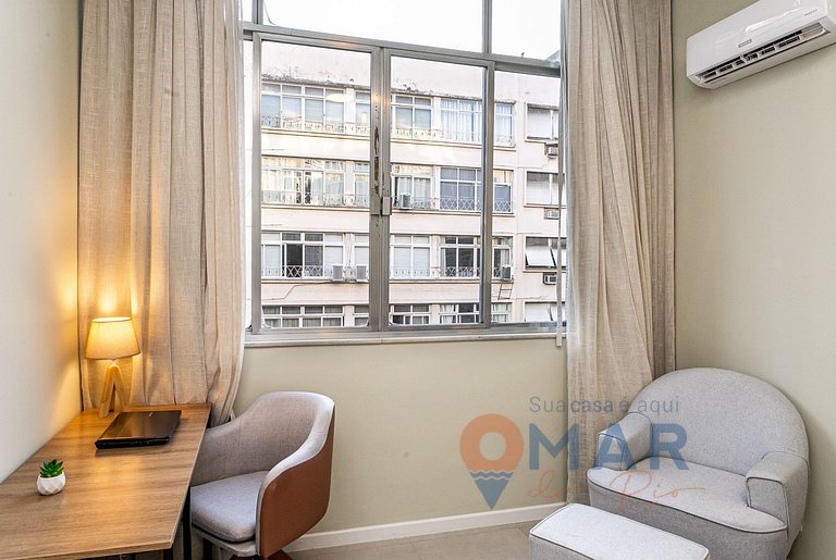 2 Quartos a 4 Min da Praia de Copacabana|SC 86/801