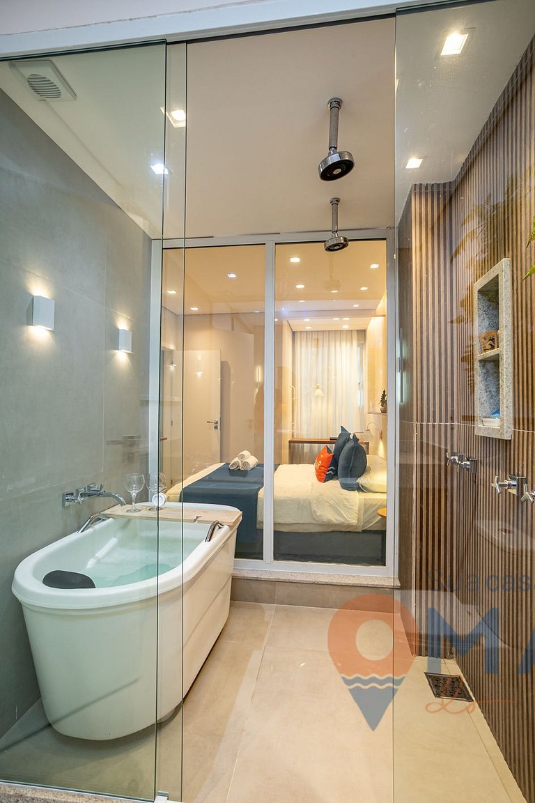 Apart with Bathtub 2 Min from the Beach|PM 276/103