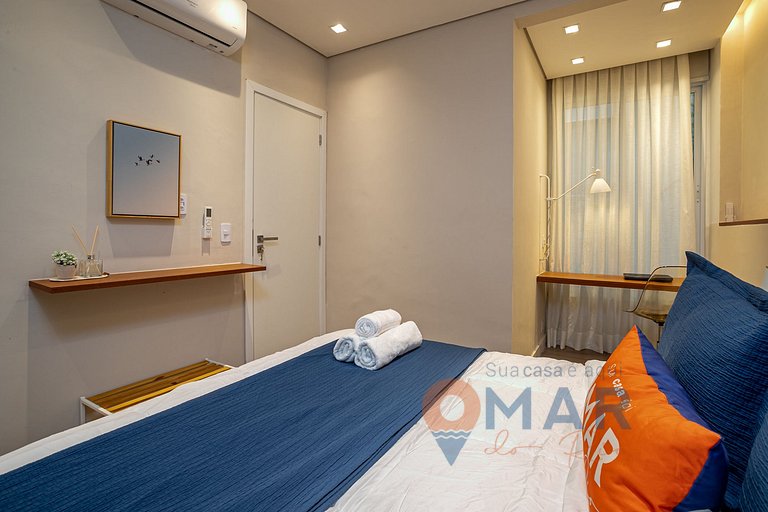 Apto 2Qtos com Banheira a 2min da Praia|PM 276/103