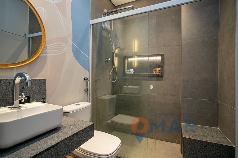 Apto 2Qtos com Banheira a 2min da Praia|PM 276/103
