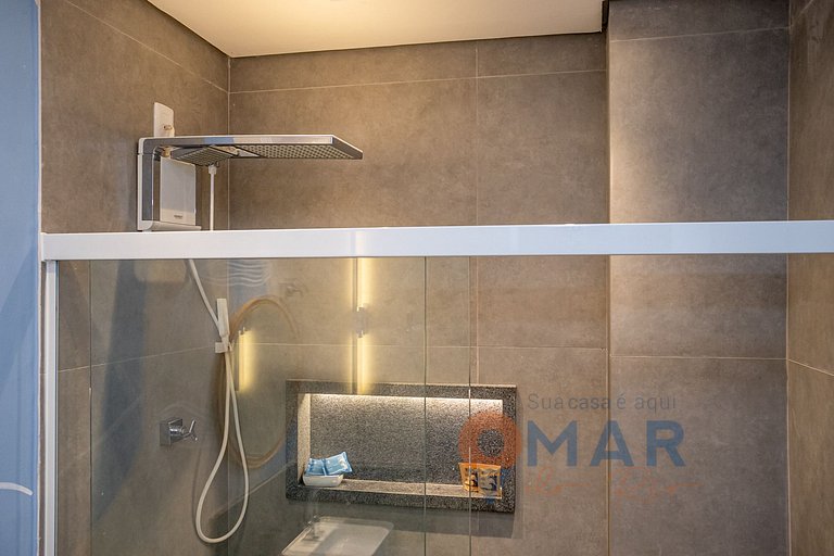 Apto 2Qtos com Banheira a 2min da Praia|PM 276/103