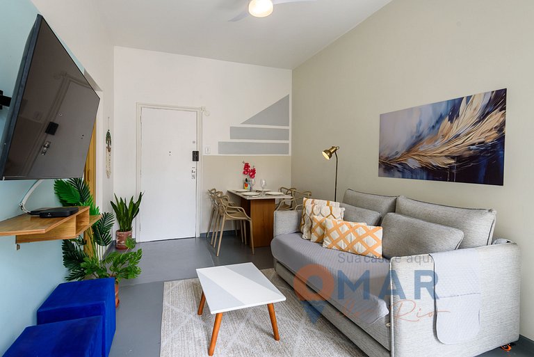 Apartamento charmoso a 2 Min da Praia | BL 54/405