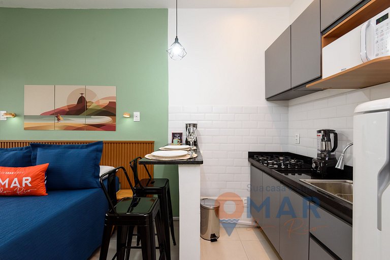 Estudio en Botafogo a 7min de la playa|PB 460/1116