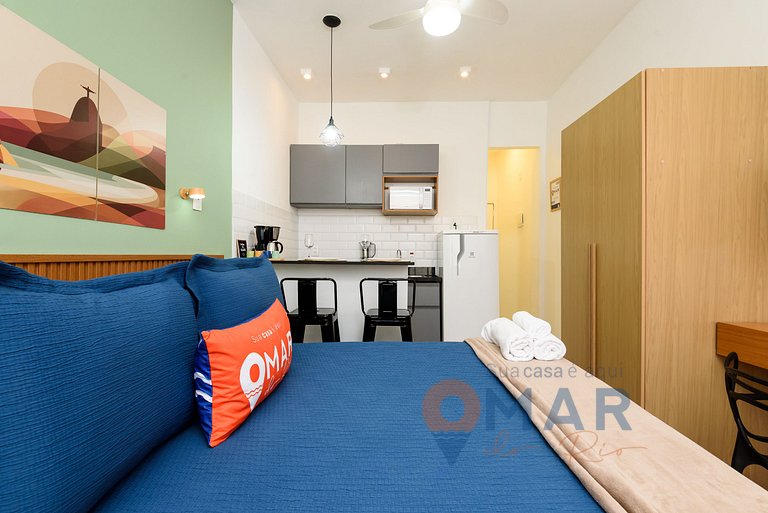 Estudio en Botafogo a 7min de la playa|PB 460/1116