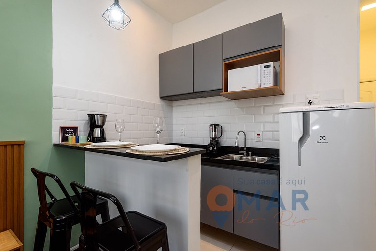 Estudio en Botafogo a 7min de la playa|PB 460/1116