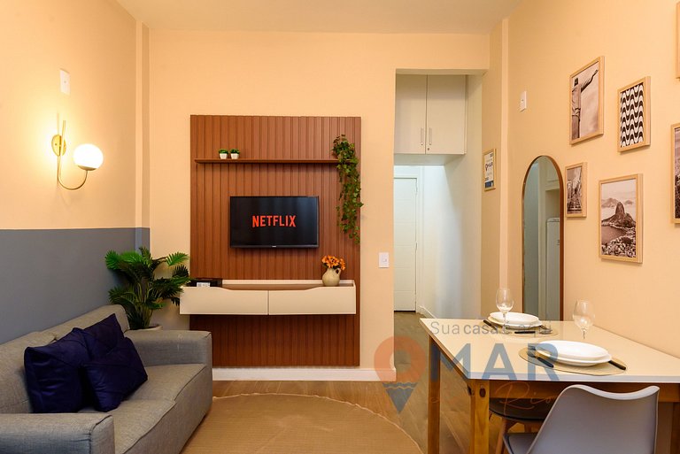 Studio perto do metrô e 8min da praia | SF 228/934